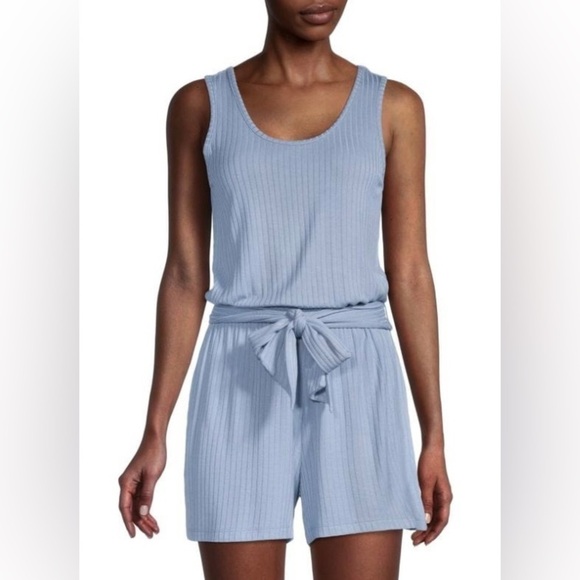 Design History Ribbed Belted Romper - Picture 1 of 8